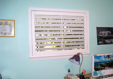My office after having plantation shutters installed