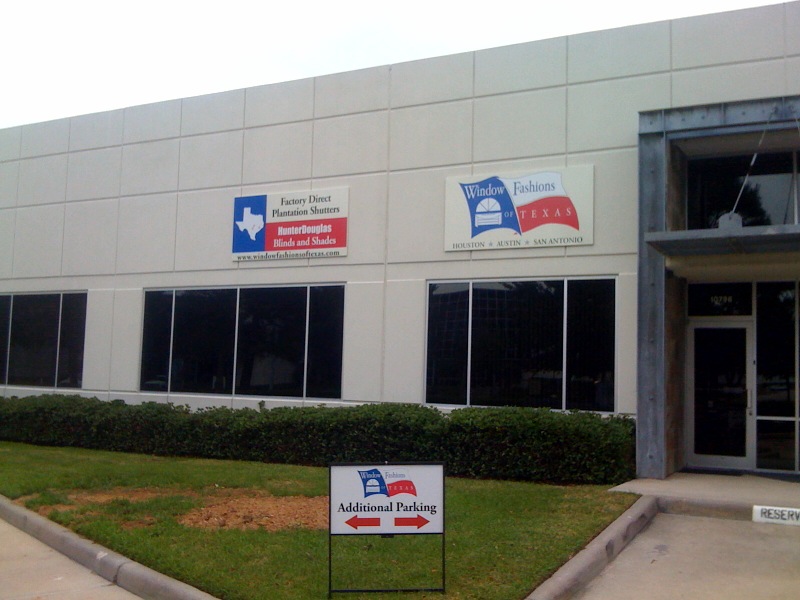 The outside of the new Window Fashions of Texas showroom in Houston